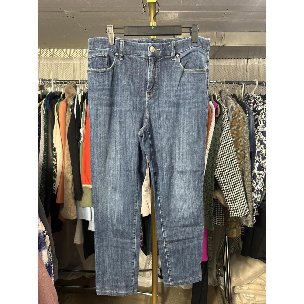 Chicos So Slimming Girlfriend Slim Leg Ankle Blue Jeans/Denim Womens Sz 1 US8